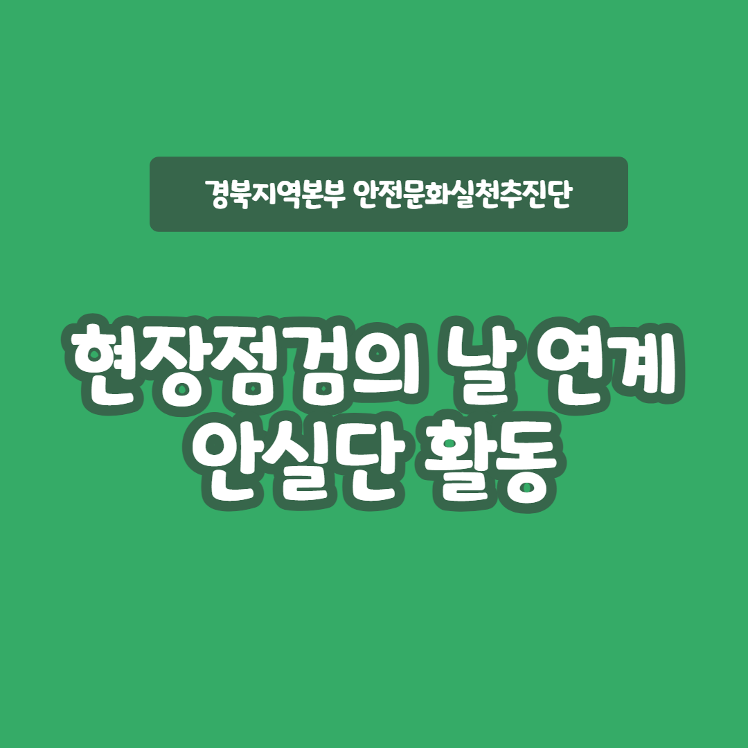 [구미] 현장점검의 날 연계 안실단 활동